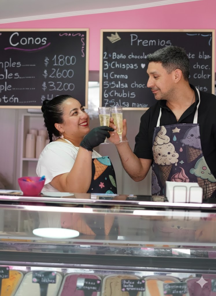 Personas disfrutando helados